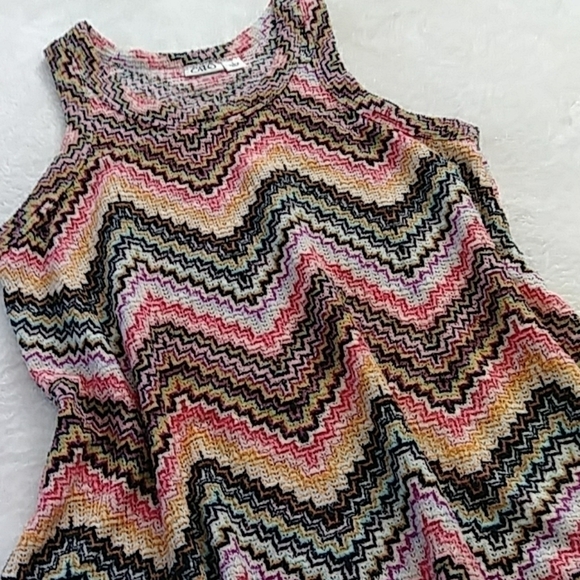 CATO Striped Multicolored Sleeveless Flowy Fit Knit Blouse - Picture 6 of 8